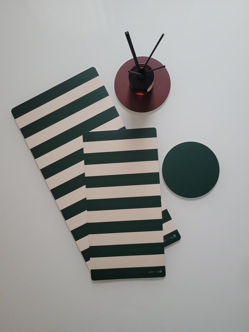 Runner da tavola Stripes Chic Vert, due misure