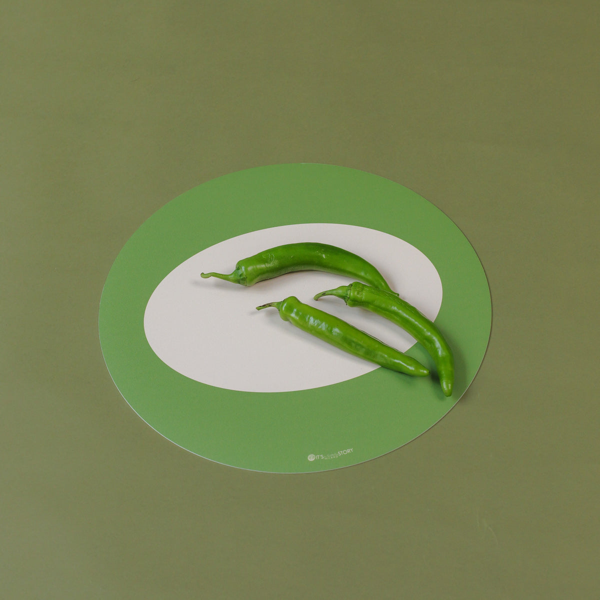 Tovaglietta rotonda colorata e originale Round Eclipse Green