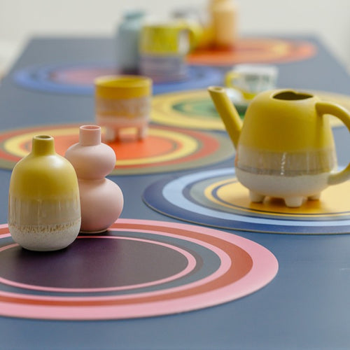 Set 6 tovagliette rotonde colorate e originali Round Flower