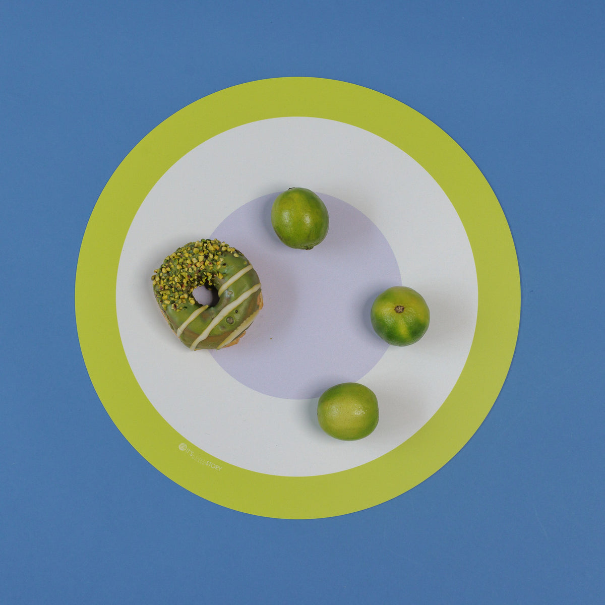 Tovaglietta rotonda colorata e originale Round Orbit Lime