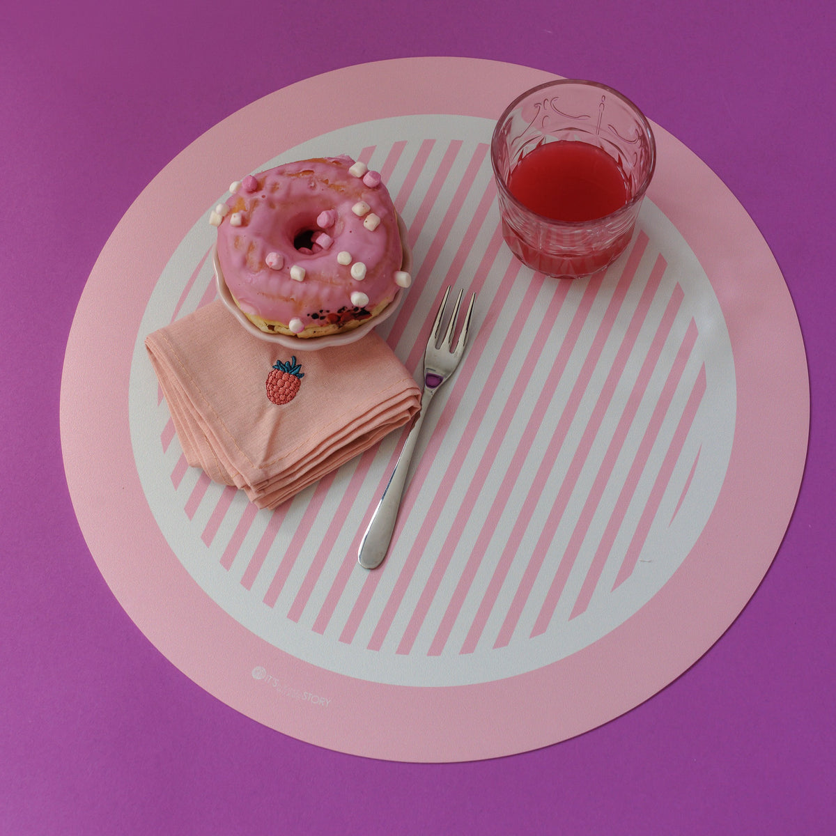 Tovaglietta rotonda colorata e originale Round Soft Pink