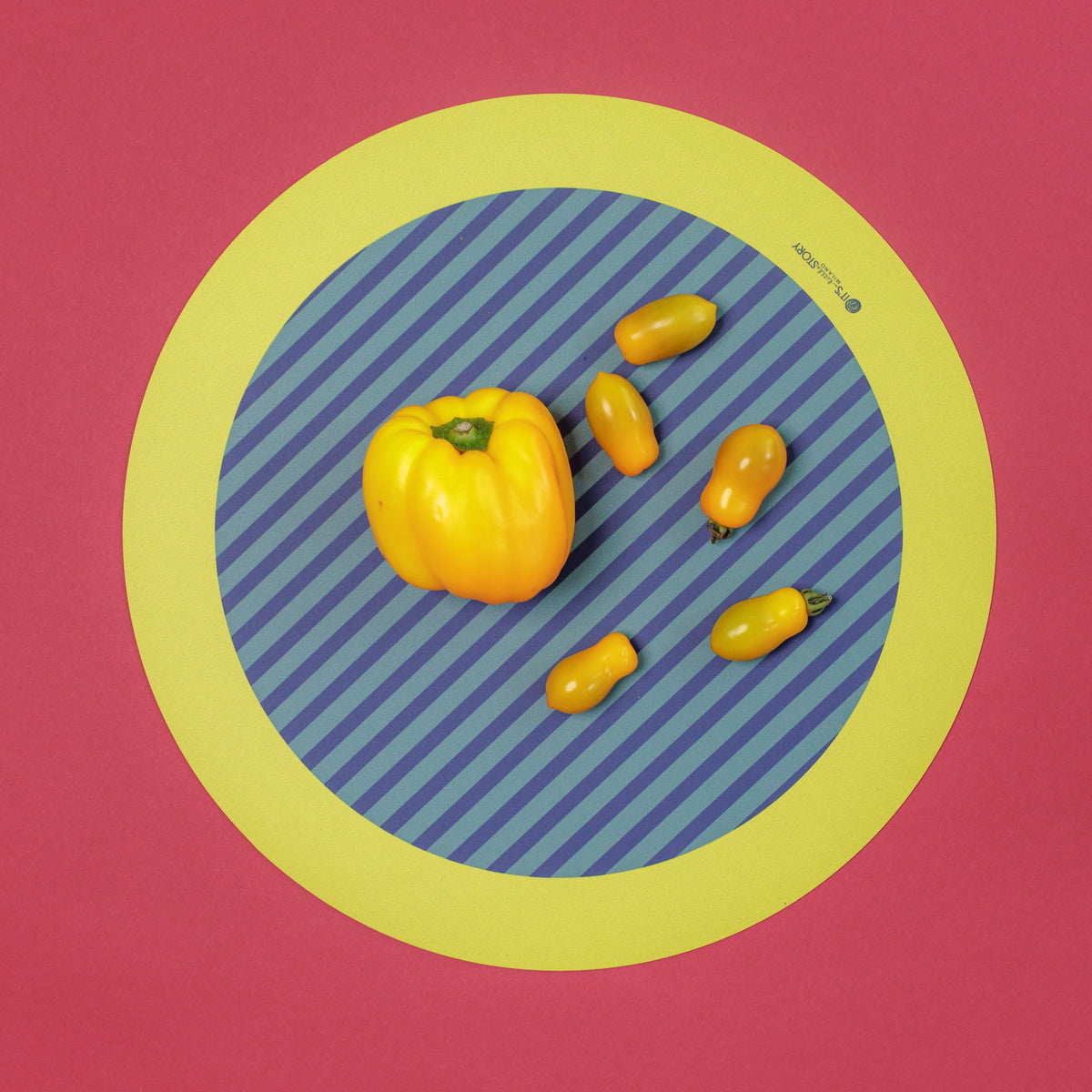 Tovaglietta rotonda colorata e originale Friendship Yellow